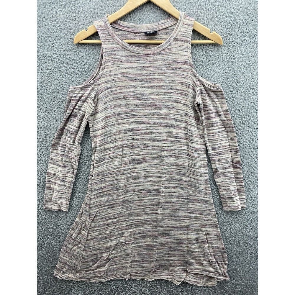 A.N.A. Womens Size S Cold Shoulder Long Sleeve Lightweight Tunic Shirt Top Dress